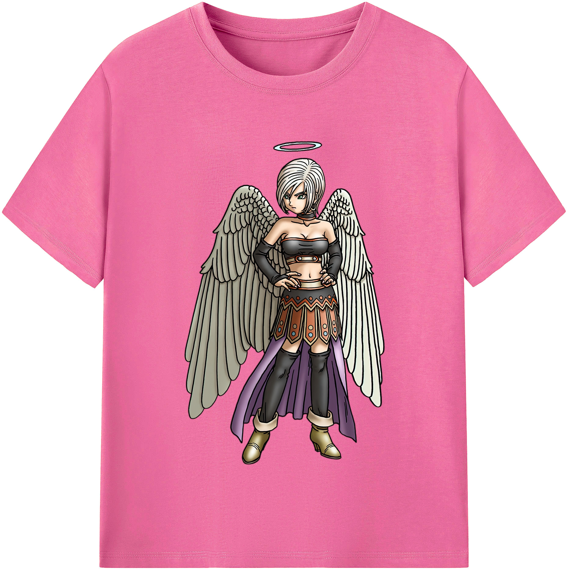 （画像用） ドラゴンクエスト Doragon Kuesuto Dragon Quest レディースカジュアルプリントTシャツ（綿100％）